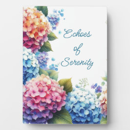 Placa Expositora Hydrangeas Serenity Tabletop Plaque with Easel