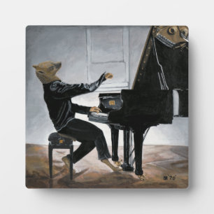 Placa Expositora Hyena Piano Music Player Fantasy Art Photo Plaque