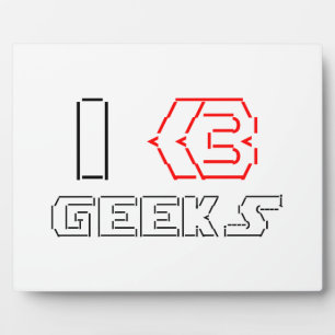 Placa Expositora I Heart Geeks ASCII ART