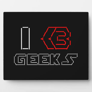 Placa Expositora I Heart Geeks ASCII ART