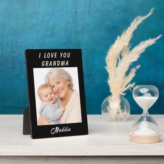 Placa Expositora I Love You Grandma photo| Grandparents Day (Lado)