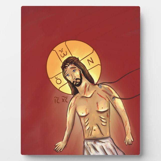 Placa Expositora Icono de Cristo (Frente)