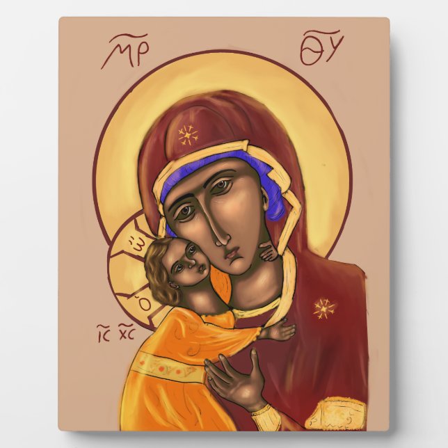 Placa Expositora Icono de la Madre de Dios (Frente)