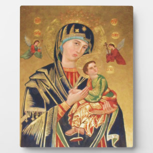 Placa Expositora Icono ortodoxo ruso - Virgen María y niño Jesús