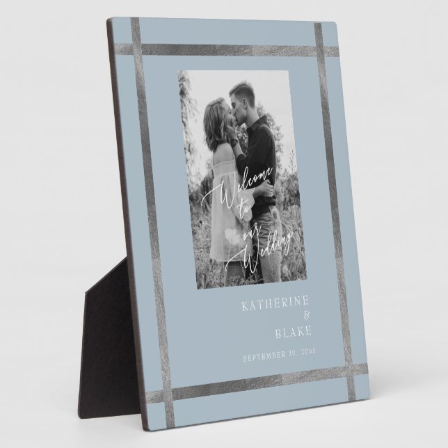 Placa Expositora Icy Blue & Silver Bienvenido a nuestra foto de Bod