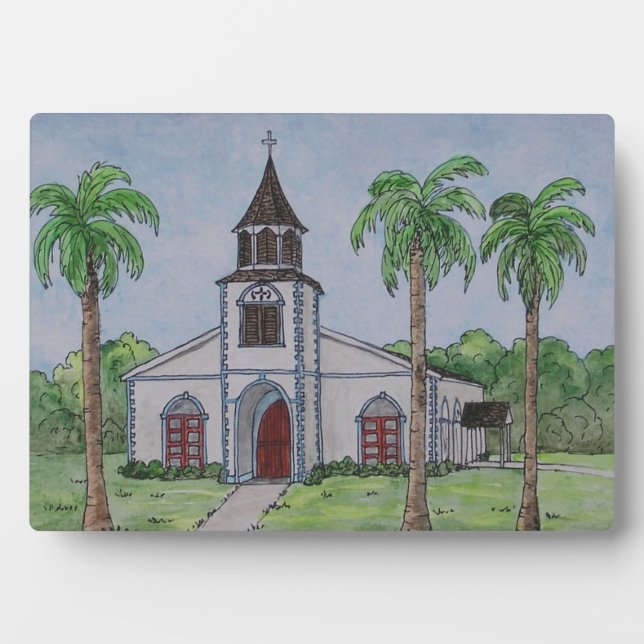Placa Expositora Iglesia en Runaway Bay, Jamaica (Frente)