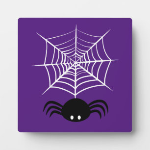 Placa Expositora Ilustración de araña espeluznante de Halloween