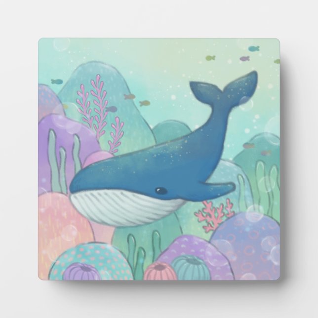 Placa Expositora Ilustración de ballena (Frente)