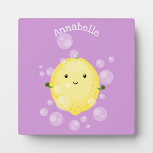 Placa Expositora Ilustracion de burbujas de personalizado de limón