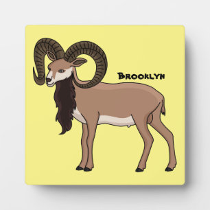 Placa Expositora Ilustracion de cabra de Mouflon