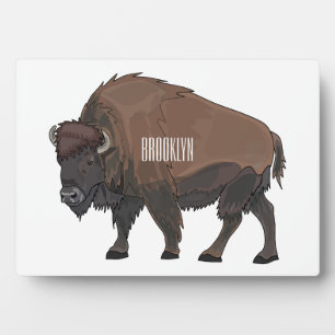 Placa Expositora Ilustración de dibujos animados de bisonte