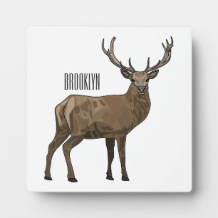 Placa Expositora Ilustración de dibujos animados de ciervos