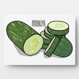 Placa Expositora Ilustración de dibujos animados de pepino 