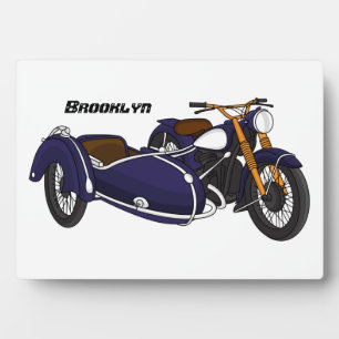 Placa Expositora Ilustracion de motocicleta púrpura de Sidecar