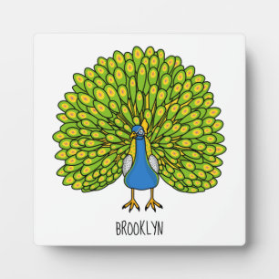 Placa Expositora Ilustracion de pájaro pavo real