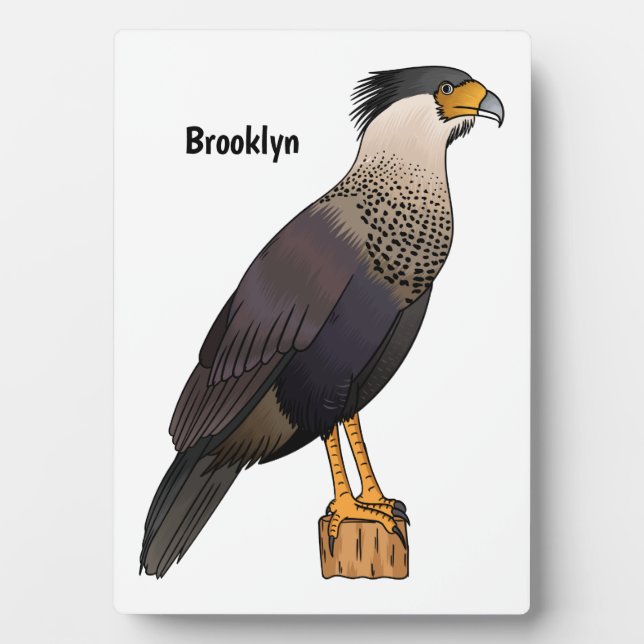 Placa Expositora Ilustracion de personalizado de aves de Crested Ca (Frente)
