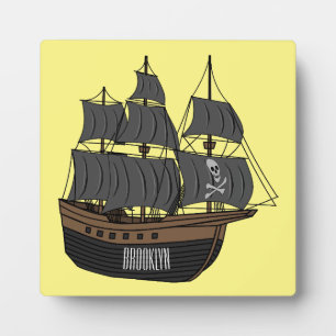 Placa Expositora Ilustracion de personalizado de buques piratas