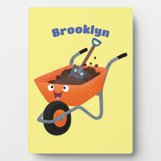 Placa Expositora Ilustracion de personalizado de carretilla naranja (Frente)