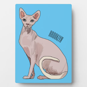 Placa Expositora Ilustracion de personalizado de gatos Sfinx