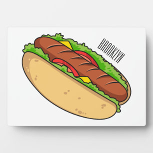 Placa Expositora Ilustracion de personalizado de hot dog