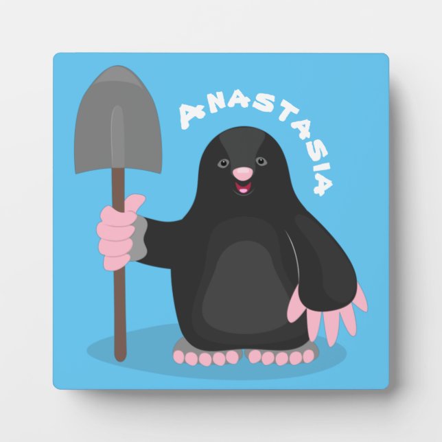 Placa Expositora Ilustracion de personalizado de lunar feliz (Frente)