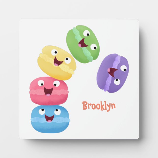 Placa Expositora Ilustracion de personalizado de macarons graciosos (Frente)