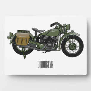 Placa Expositora Ilustracion de personalizado de motocicleta de cru
