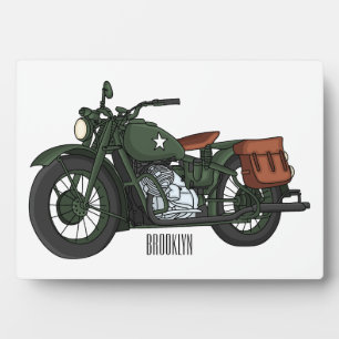 Placa Expositora Ilustracion de personalizado de motocicleta de cru