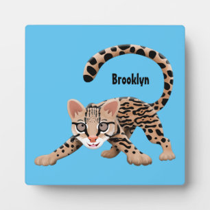 Placa Expositora Ilustracion de personalizado de ocelot de Cute