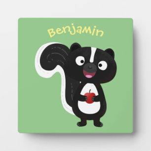 Placa Expositora Ilustracion de personalizado de zorrillo feliz