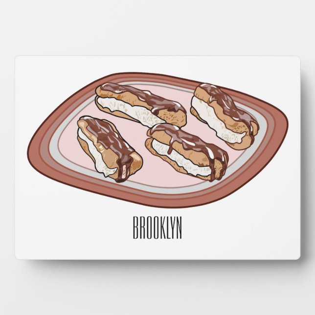 Placa Expositora Ilustracion de personalizado eclair de chocolate (Frente)