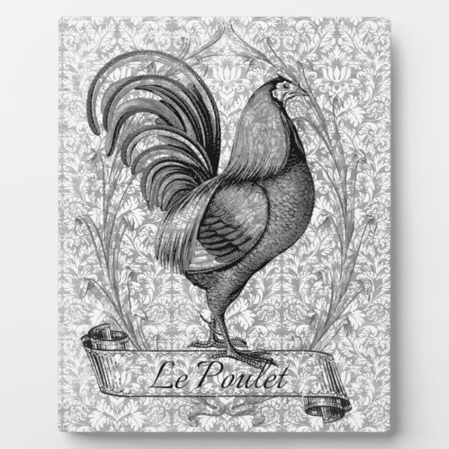 Placa Expositora Ilustracion de pollo de época (Frente)