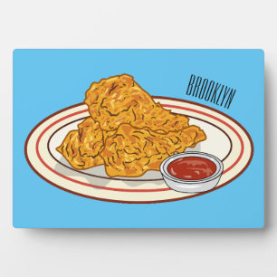 Placa Expositora Ilustracion de pollo frito personalizado