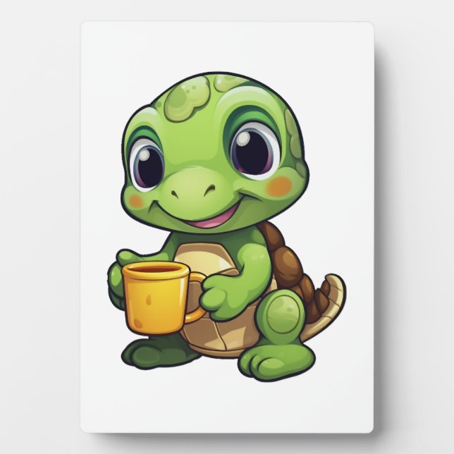 Placa Expositora Ilustración de tortuga de dibujos animados Copia C (Frente)