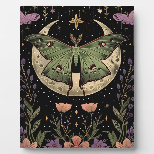 Placa Expositora Ilustracion del cielo nocturno gótico (Frente)