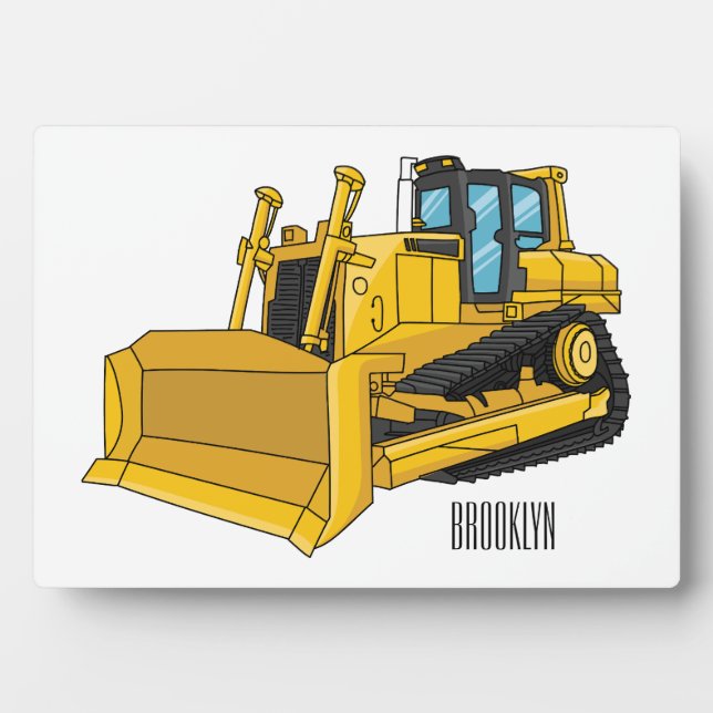 Placa Expositora Ilustracion personalizado Bulldozer (Frente)