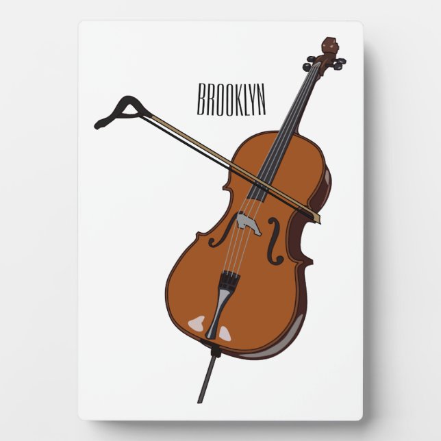 Placa Expositora Ilustracion personalizado Cello (Frente)