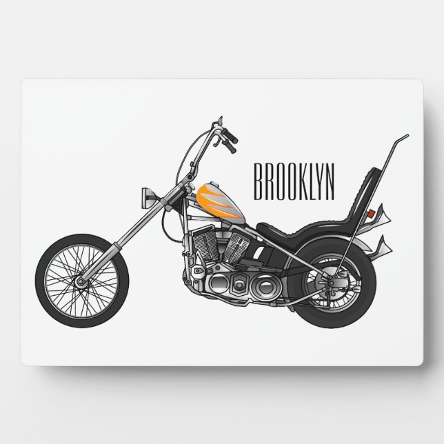 Placa Expositora Ilustracion personalizado Chopper Motorcycle 1950 (Frente)