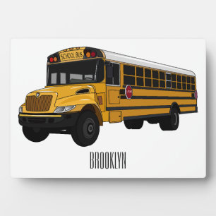 Placa Expositora Ilustracion personalizado de autobús escolar