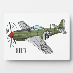 Placa Expositora Ilustracion personalizado de avión militar
