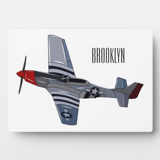 Placa Expositora Ilustracion personalizado de bombarderos (Frente)