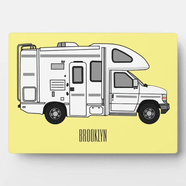 Placa Expositora Ilustracion personalizado de Campervan (Frente)
