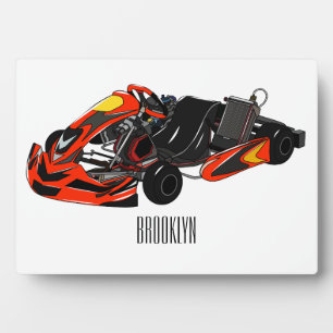 Placa Expositora Ilustracion personalizado de carreras de Kart