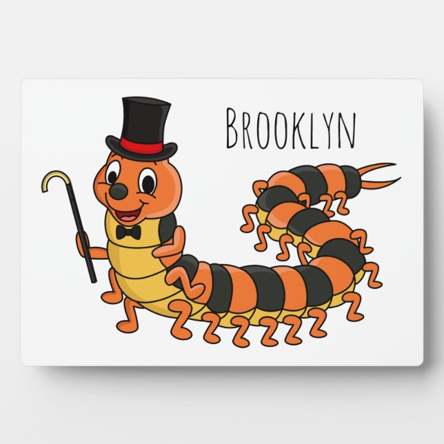 Placa Expositora Ilustracion personalizado de centipede gracioso (Frente)