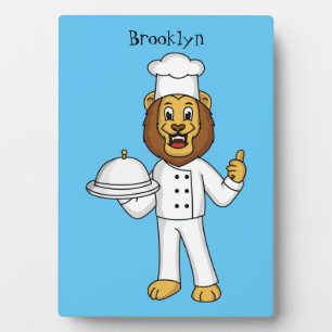 Placa Expositora Ilustracion personalizado de chef de un bonito leó