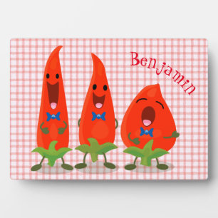 Placa Expositora Ilustracion personalizado de chiles cantantes
