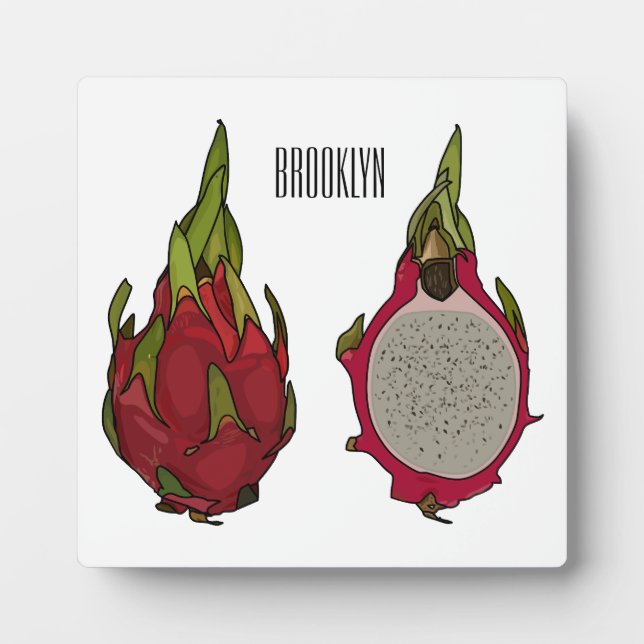 Placa Expositora Ilustracion personalizado de fruta dragón (Frente)