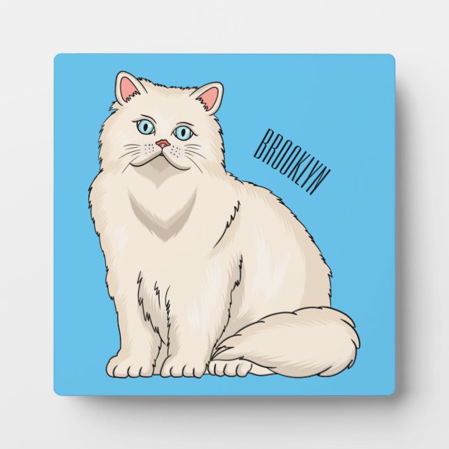 Placa Expositora Ilustracion personalizado de gato persa (Frente)