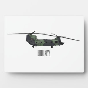 Placa Expositora Ilustracion personalizado de helicóptero del ejérc