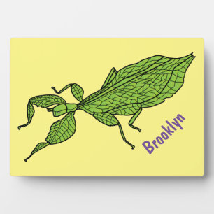 Placa Expositora Ilustracion personalizado de insectos de hoja verd